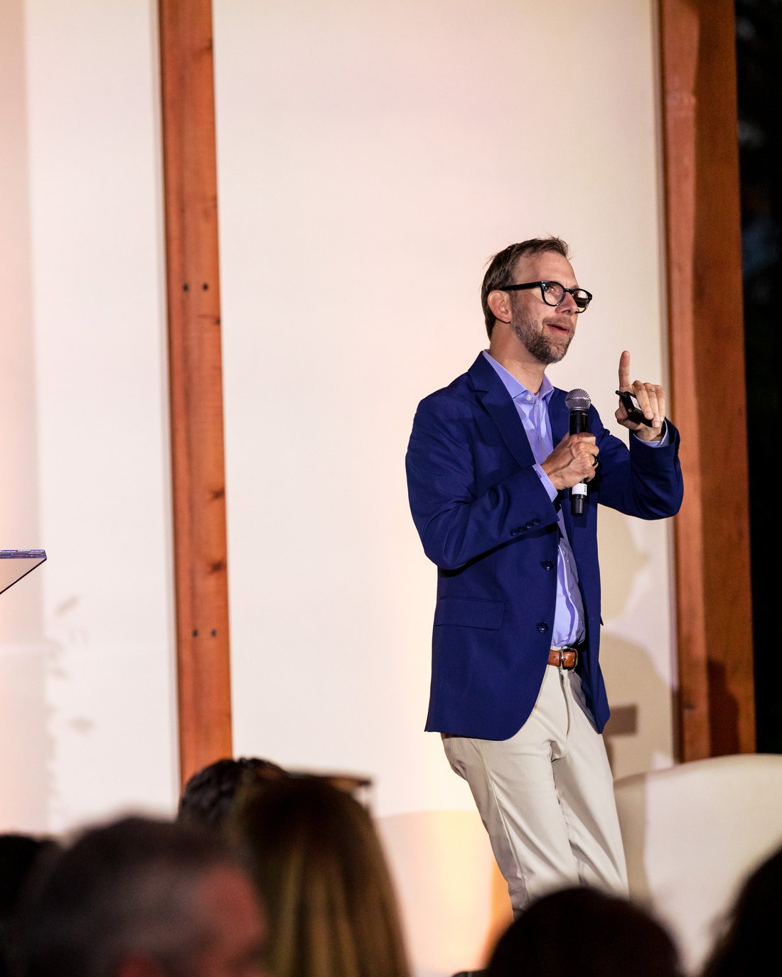 Michael Kutcher speaking at an AbilityPath evening event